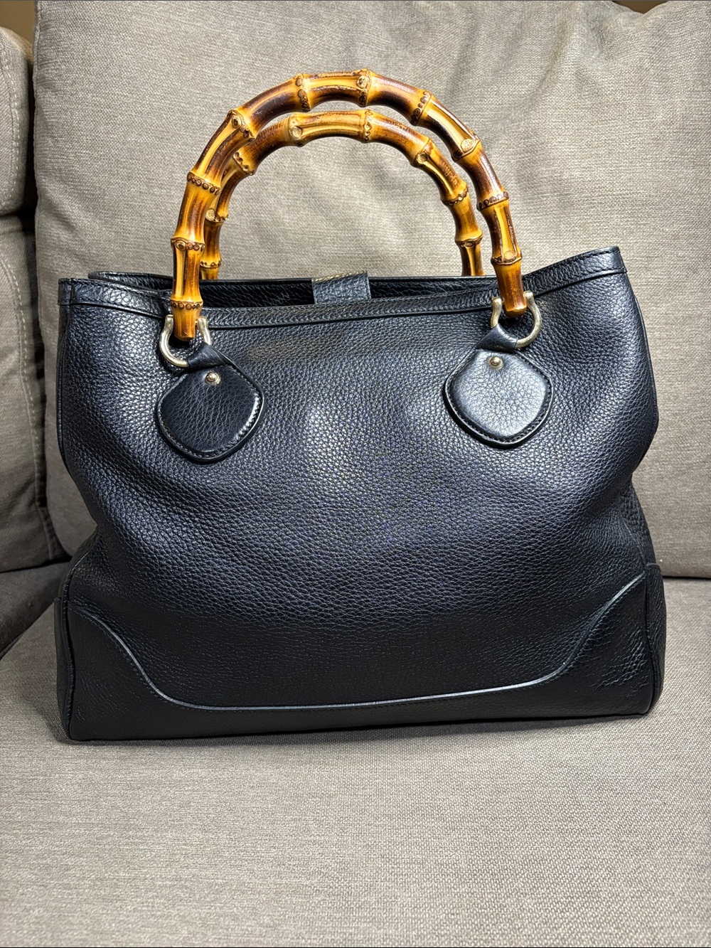 Gucci Vintage Bamboo Diana Leather Handle Tote